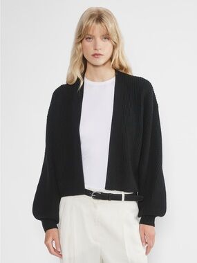 NWT - Aritzia Wilfred Unwind Merino Wool Waist Cardigan - Black - Medium